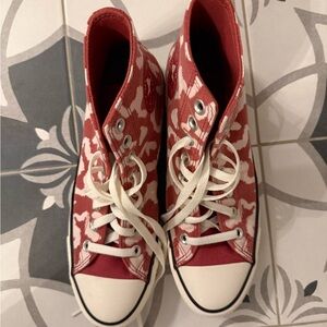 Converse Red and White High-Top Sneakers NWOT